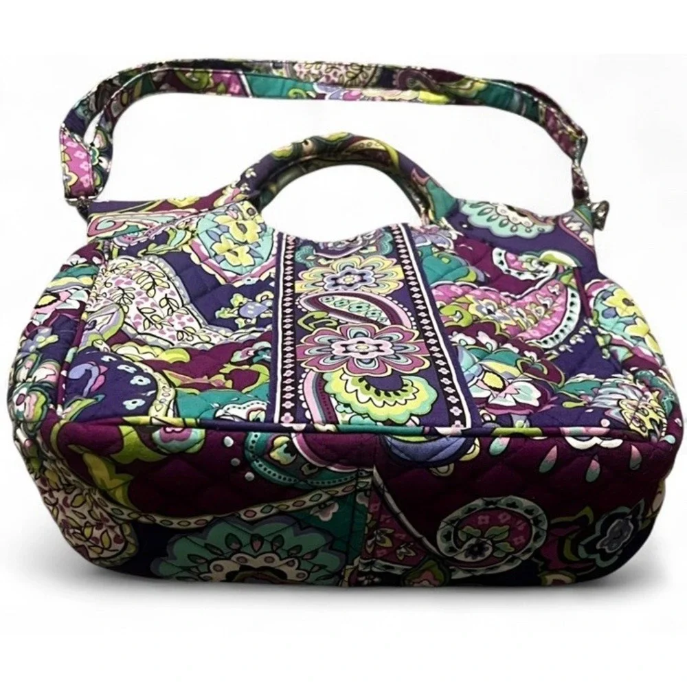 Vera Bradley Plum Crazy Tote Bag With Removable Strap‎ Crossbody